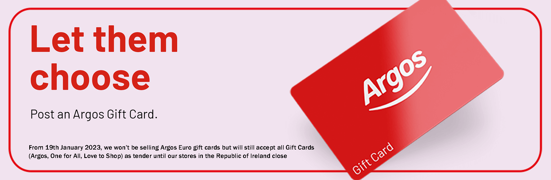 Argos Gift Card - Send the Perfect Gift Banner Image